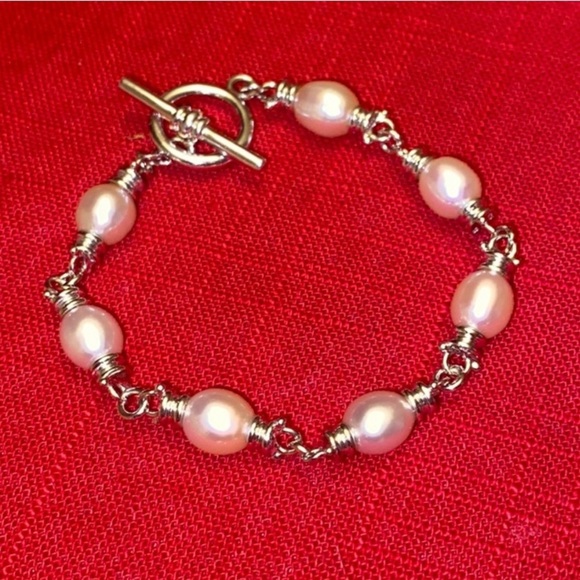 Sterling Silver and Pearl Bracelet - Picture 1 of 3
